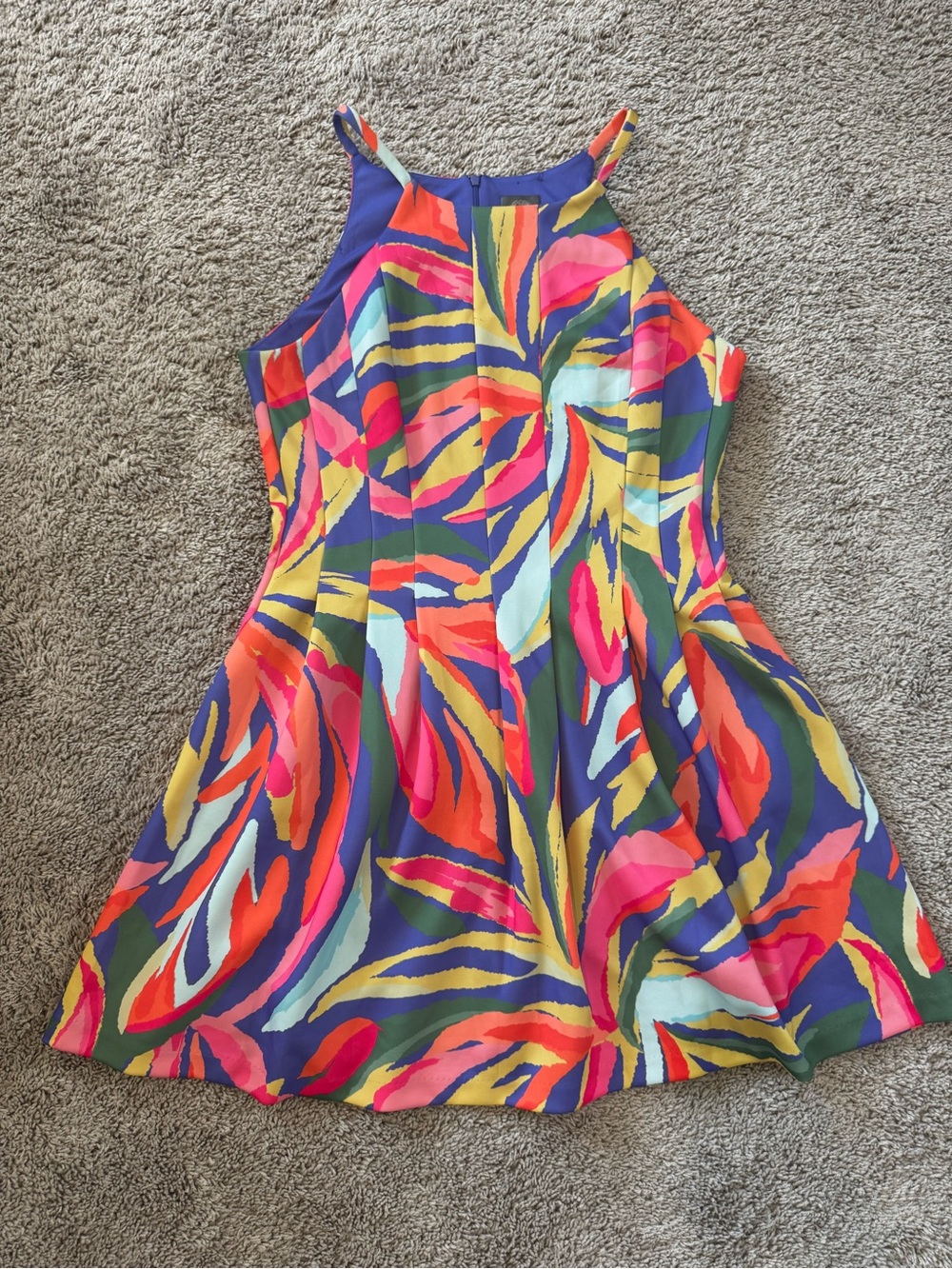 Vince Camuto Multicolor Halter Mini Dress with Purple Base